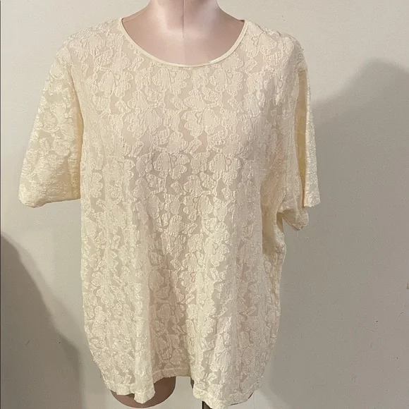 Venezia Clothing Co Elegant Cream Lace Women's Top Size 22/24 Pre-Loved elegance - Picture 2 of 9